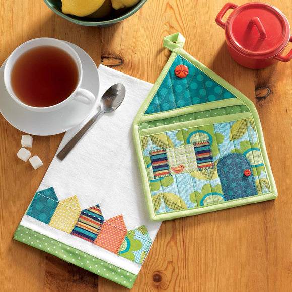 Hot Mitt House and Tea Towel Set - photo sample from Present Perfect