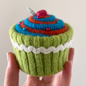 Original Cupcake Pincushion: Lime Green