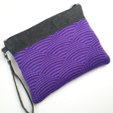 Wool and Waxed Canvas Clutch - Periwinkle/Lilac