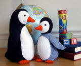 Poppy and Pip stuffed felt penguin PDF pattern