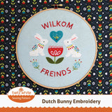 Dutch Bunny Embroidery PDF pattern